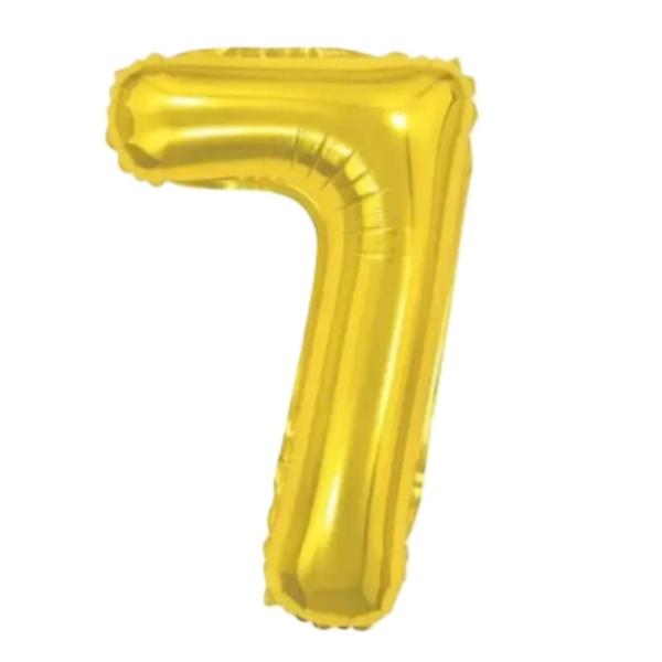 Balão Metalizado Número 7 Dourado - 16'' (41 cm) - Funny Baloon Imagem de Balão Metalizado Número 7 Dourado - 16'' (41 cm)