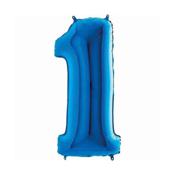 Imagem de Balão Metalizado Número Azul - 40cm
