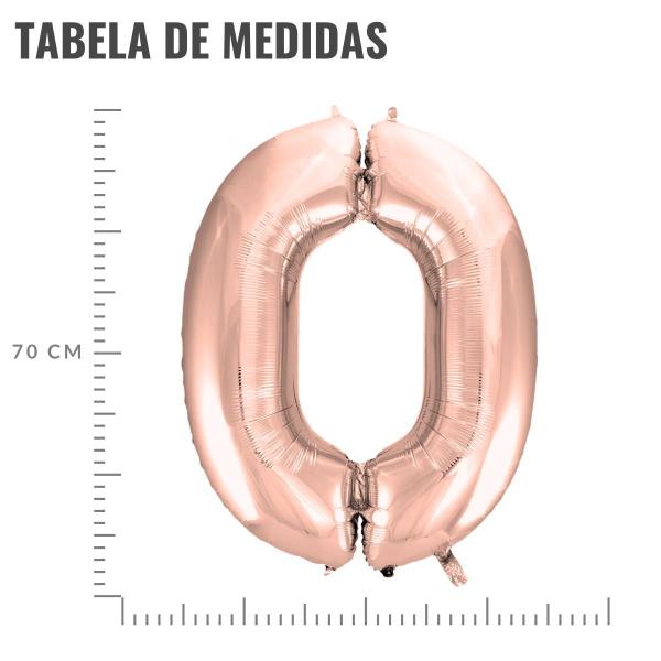 Imagem de Balão Metalizado Número Rose Gold - 70cm