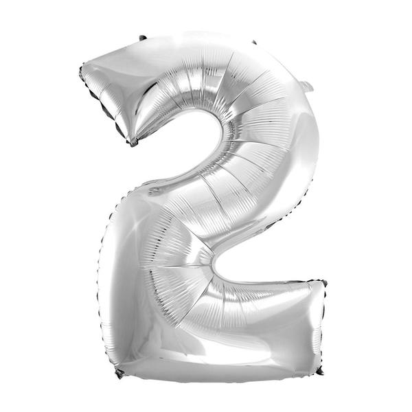 Imagem de Balão Metalizado Prata Número 2 - 70cm