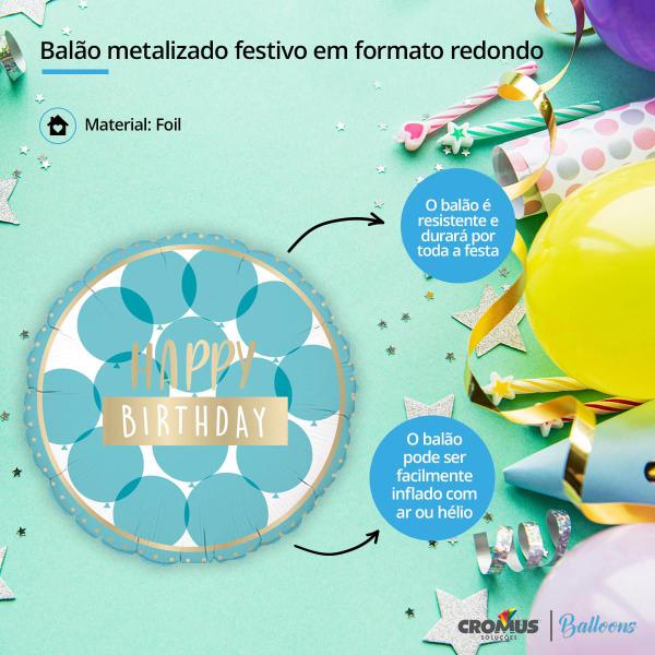 Imagem de Balão Metalizado tema dia dos namorados Anivérsários Happy Birthday para eventos divesos un