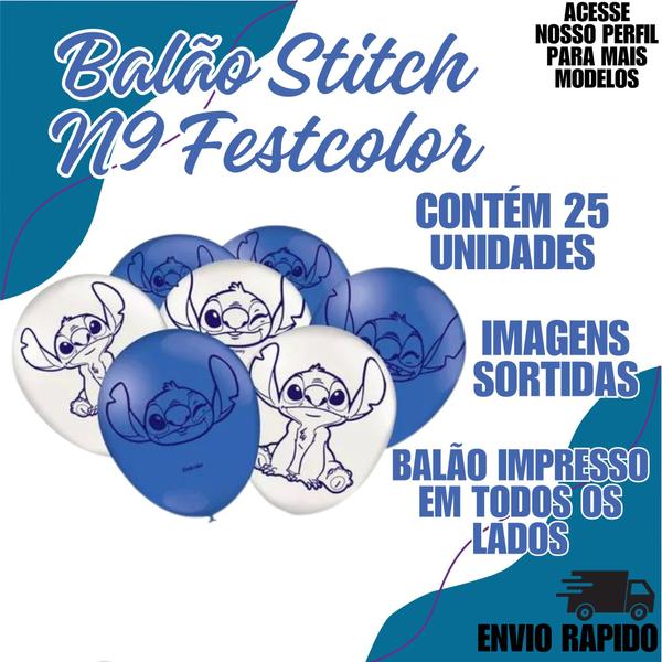 Imagem de Balao N9 Tema Lilo Stitch Decoraçao Evento Festa Bexiga