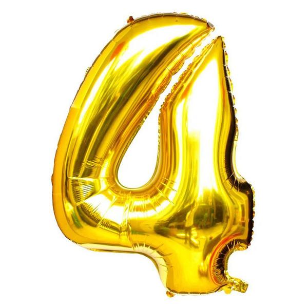 Imagem de Balão número 4 dourado 1 metro