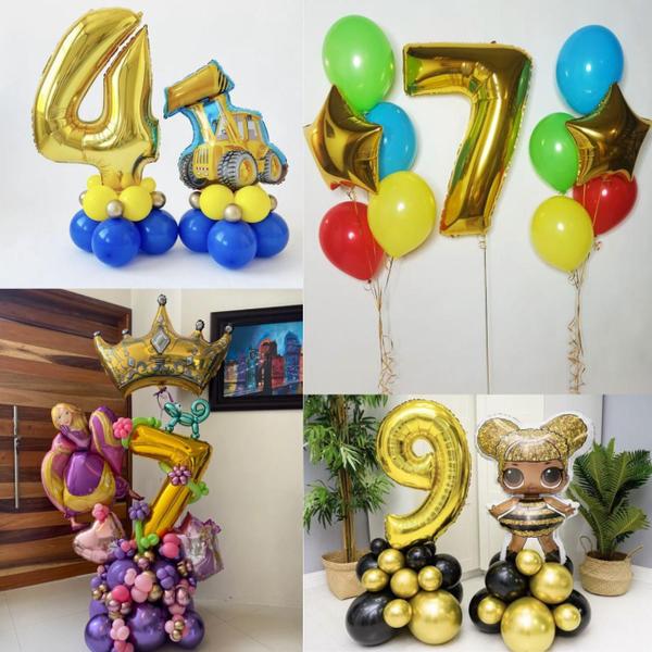 Imagem de Balão Numero Metalizado 75cm Dourado, Balão Metalizado Numero Gigante, Balão De Número Grande Metalizado 75cm, Flutua