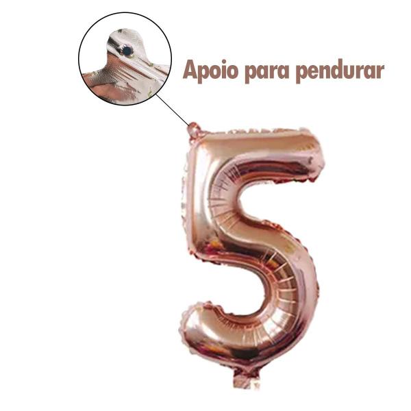 Imagem de Balão Número Metalizado Bexiga Festa Aniversário