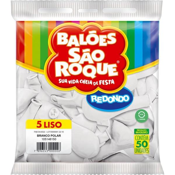 Balao para Decoracao Redondo N.05 Branco Polar - Sao Roque Imagem de Balao para Decoracao Redondo N.05 Branco Polar