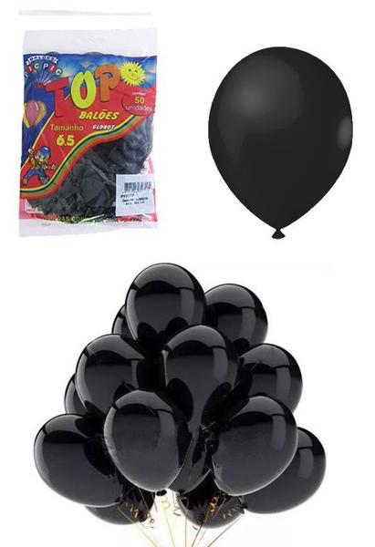 Imagem de Balão Pera Bexiga Preto Liso 6.5" - 50 unidades