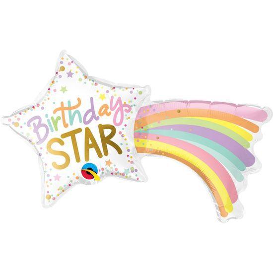 Imagem de Balão Qualatex 14" - Shape Solto - Birthday Star-Estrela - 1 Un