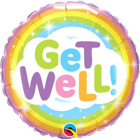 Imagem de Balão Qualatex 18" - Redondo - Get Well!- Arco-Íris - 1 Un