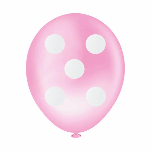 Balão Redondo 8" - Bolinha Rosa Claro e Branco 20 unid. - Piffer Imagem de Balão Redondo 8" - Bolinha Rosa Claro e Branco 20 unid.