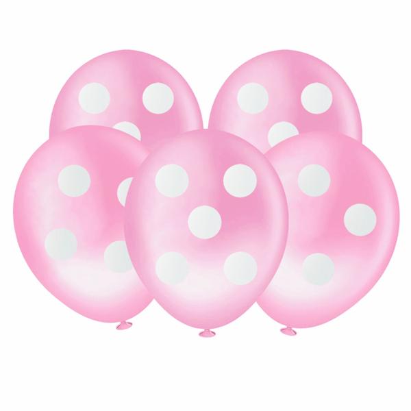 Balão Redondo 8" - Bolinha Rosa Claro e Branco 20 unid. - Piffer Imagem de Balão Redondo 8" - Bolinha Rosa Claro e Branco 20 unid.