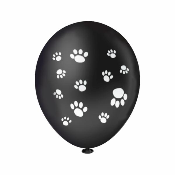 Imagem de Balão Redondo 8" Pegadas Dog Preto e Branco Sortido 20 unid.