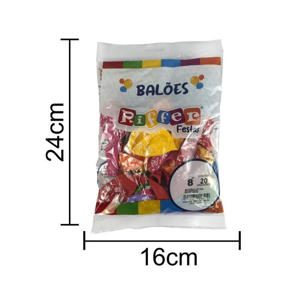 Imagem de Balão Redondo 8 Polegadas - Borboletas Sortido 20 unid.