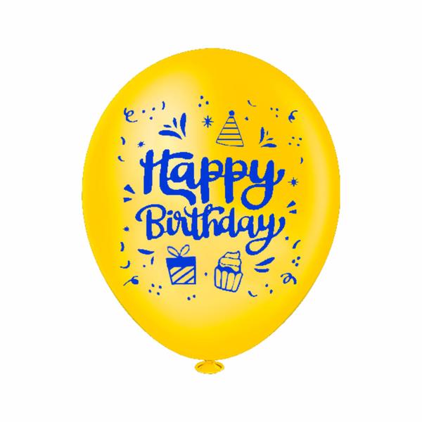 Balão Redondo 8 Polegadas - Happy Birthday Sortido 20 unid. - Piffer Imagem de Balão Redondo 8 Polegadas - Happy Birthday Sortido 20 unid.