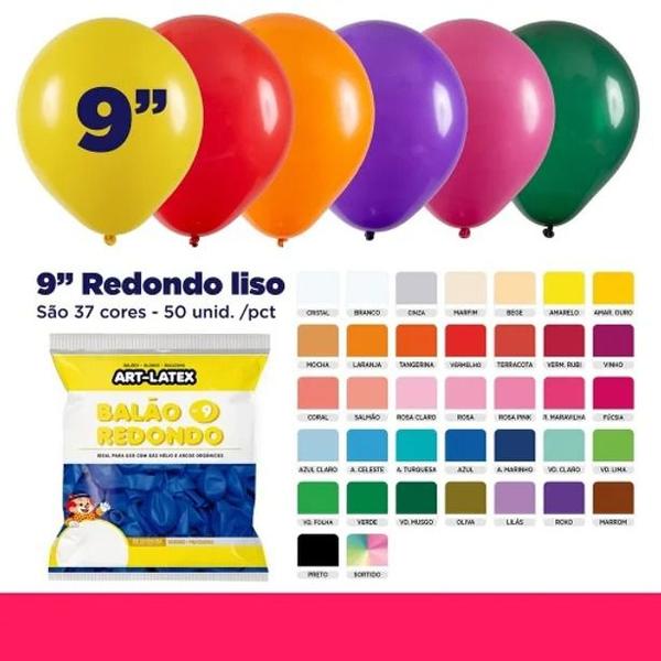 Imagem de Balão Redondo N9 Amarelo 50un Art Latex