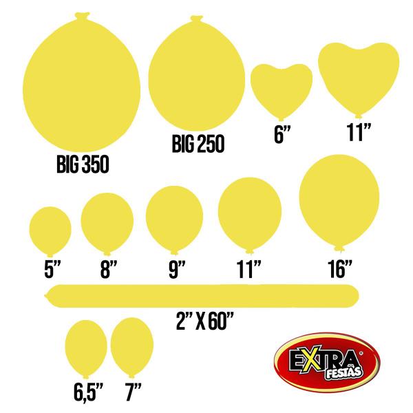 Imagem de Balão São Roque Amarelo Citrino Liso 7 Polegadas - 50 un