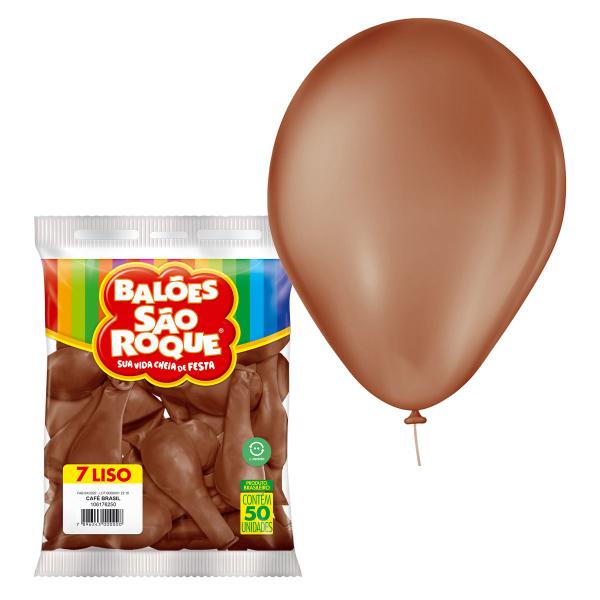 Imagem de Balão São Roque Café Brasil Liso 7 Polegadas - 50 unidades