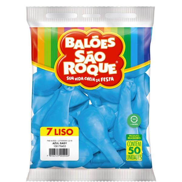 Imagem de Balao Sao Roque Imperial 7 Azul Baby 50un