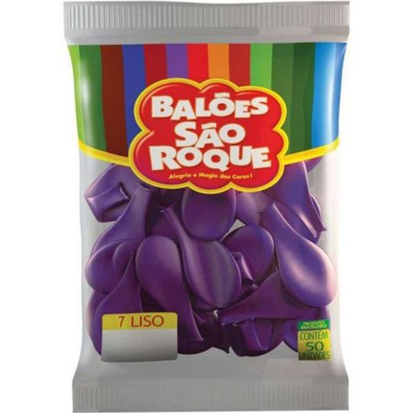 Imagem de Balão São Roque N 7 Liso Roxo Uva c/50 UN