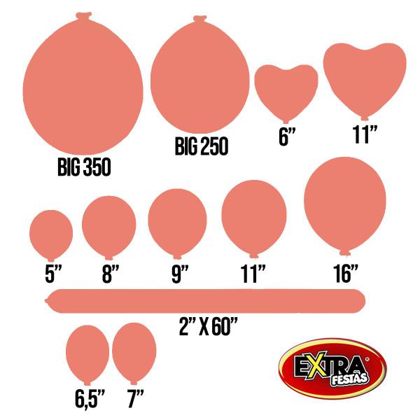 Imagem de Balão São Roque Vermelho Quente Liso 7 Polegadas - 50 un