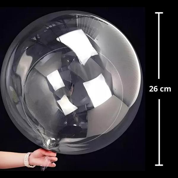 Imagem de Balão Silicone Recheado Yoss Transparente Bubble 26 cm C/10 BL4001