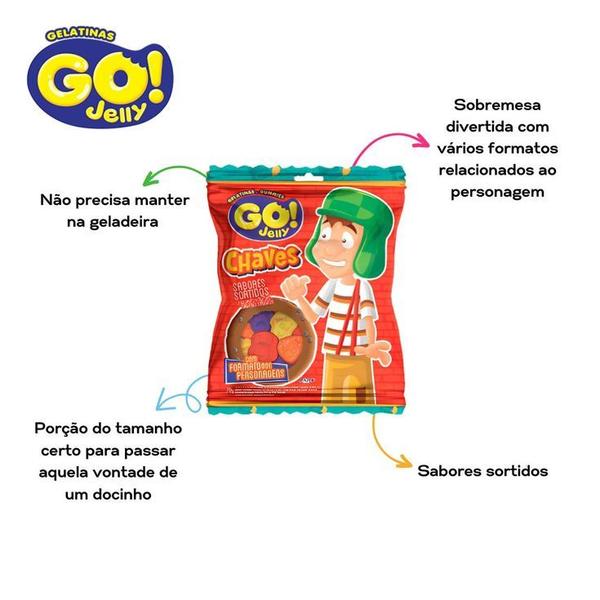 Balas chaves GoJelly 12unx70g - Go Jelly Imagem de Balas chaves GoJelly 12unx70g