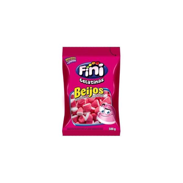 Balas de Gelatina Beijos de Morango Fini 500g Imagem de Balas de Gelatina Beijos de Morango Fini 500g