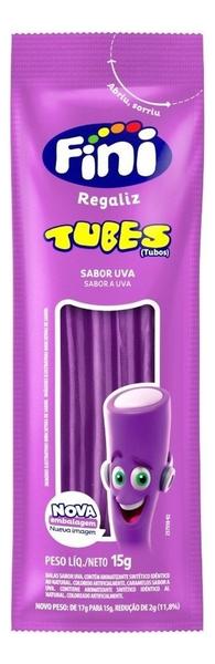 Imagem de Balas De Gelatina Fini Tubes Uva Pacote 15g