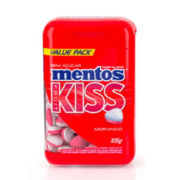 Imagem de Balas Mentos Kiss Fruit Sabor Morango Sem Açúcar 105g