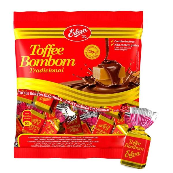 Balas Toffee Bombom Tradicional Erlan 100g - Butter Toffee Imagem de Balas Toffee Bombom Tradicional Erlan 100g