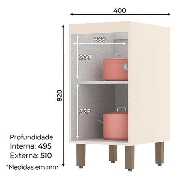 Imagem de Balcão 01 Porta 40 cm Connect Off White - Henn