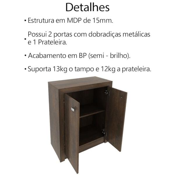 Imagem de Balcão 02 Portas Para Escritório ME4103 Rustico Tecno Mobili