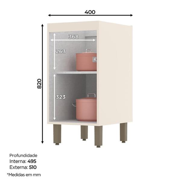 Imagem de Balcão 1 Porta 40cm com Tampo Connect - Móveis Henn