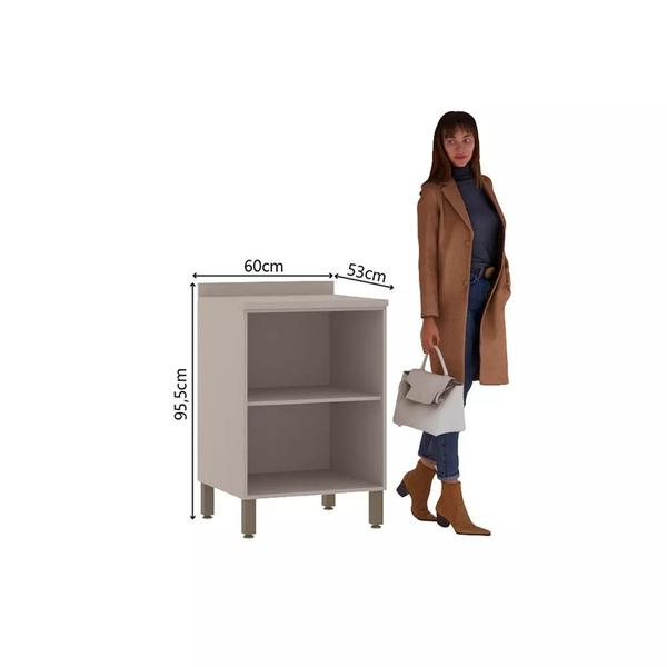 Balcão 60cm 2 Portas com Tampo Stylo Luciane Móveis Imagem de Balcão 60cm 2 Portas com Tampo Stylo Luciane Móveis