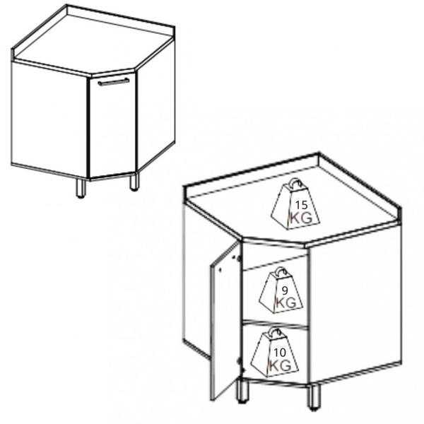 Imagem de Balcão Aéreo Diagonal 1 Porta 74cm Isis Luciane