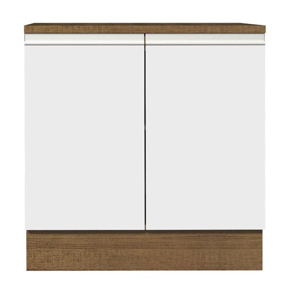 Imagem de Balcão Armário de Cozinha 80 cm 2 Portas Rustic/Branco Glamy Madesa