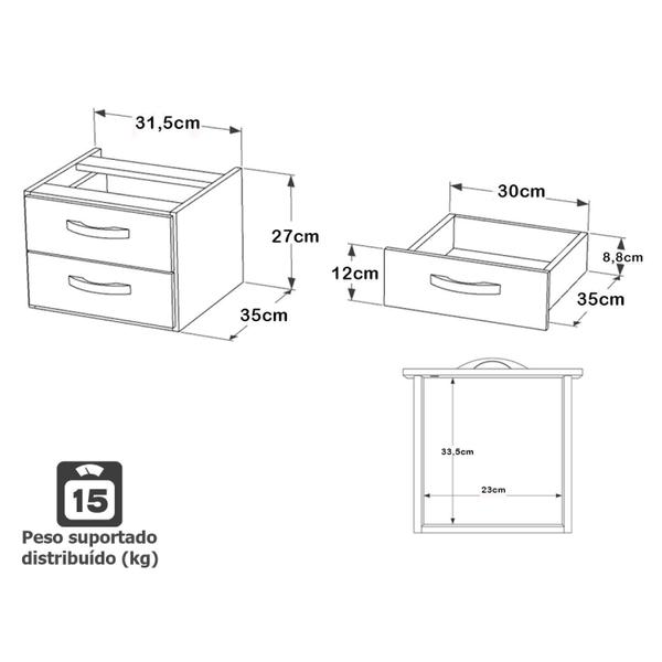 Imagem de Balcão Atendimento Recepção Consultório 140x60cm Com Gaveteiro