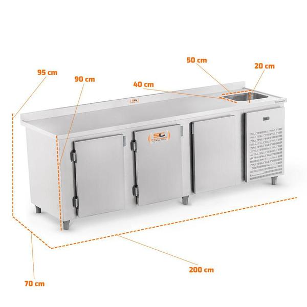 Balcão Câmara De Serviço Comercial Refrigerado Ar Forçado 2,00m Bsraf 2000 220V - Refrimate Imagem de Balcão Câmara De Serviço Comercial Refrigerado Ar Forçado 2,00m Bsraf 2000 220V - Refrimate