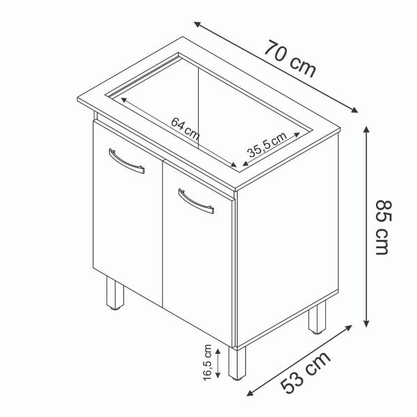 Imagem de Balcão Cooktop Jade 4 Bocas 2 Portas Savana Preto Moblis