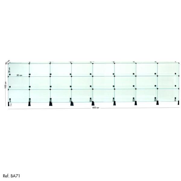 Imagem de Balcão de Atendimento Modulado em Vidro - 4,00 x 1,00 X 0,40