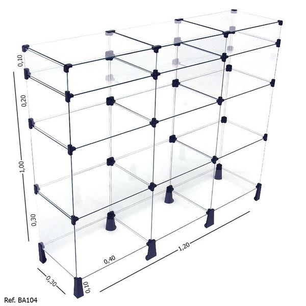 Imagem de Balcão de Atendimento Modulado em Vidro com Porta Bijuteria - 1,20 x 1,00 x 0,30