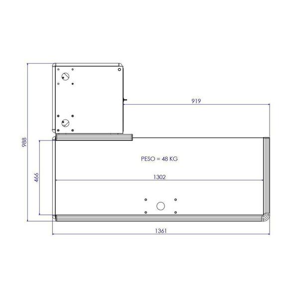 Imagem de Balcão De Comercio Checkout Para Supermercados De 1,30M Bilateral Mesa Reta Innal Preto Com Cinza