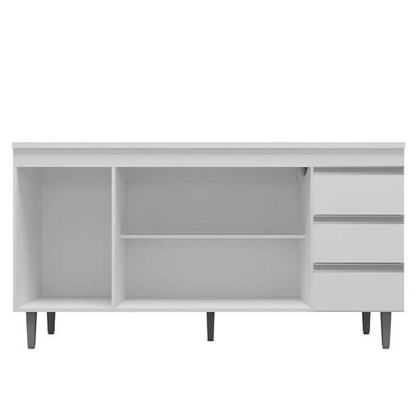 Balcão De Cozinha Andréia Com Tampo 150 Cm Branco - Ajl - AJL MÓVEIS Imagem de Balcão De Cozinha Andréia Com Tampo 150 Cm Branco - Ajl