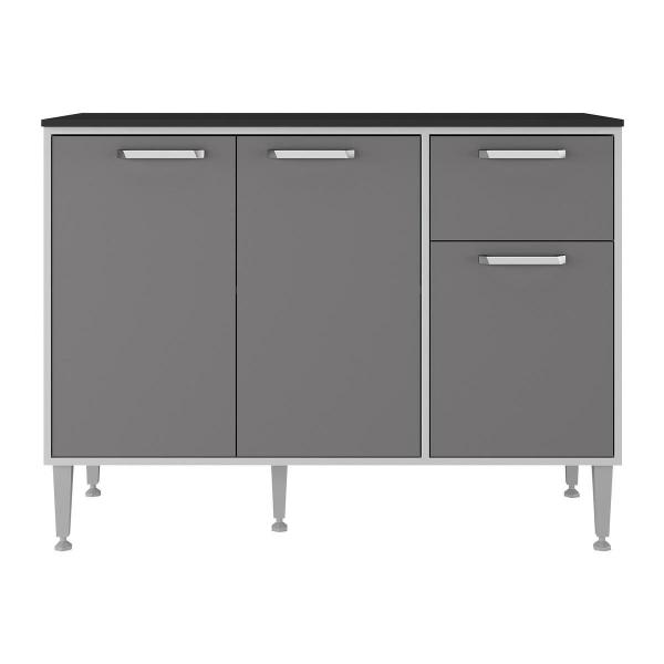 Imagem de Balcão de Cozinha Gabinete 105cm 3 Portas 1 Gaveta Siena Multimóveis MP2190