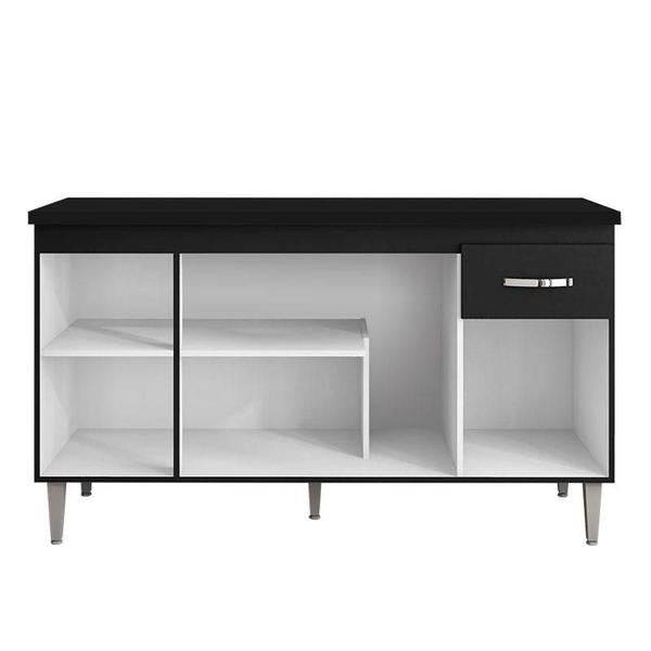 Balcão De Cozinha Gabriela Com Tampo 150 Cm Preto Fosco - Ajl - AJL MÓVEIS Imagem de Balcão De Cozinha Gabriela Com Tampo 150 Cm Preto Fosco - Ajl