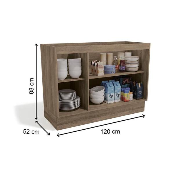 Imagem de Balcão de Cozinha Modulado  Maxxi G745 2 Portas p/ Pia 120cm S/tampo Nogal - Kappesberg