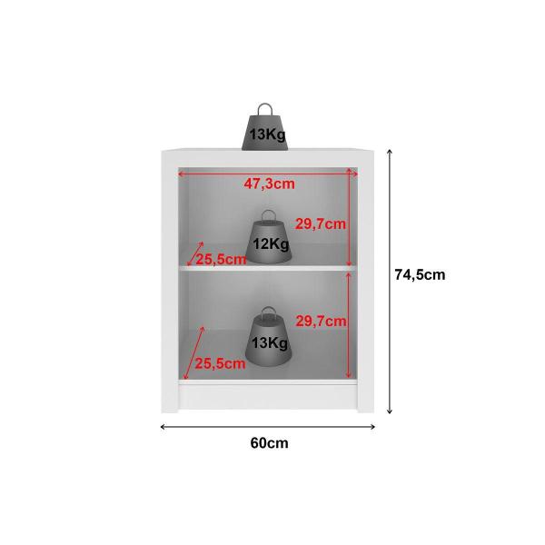 Imagem de Balcão de Escritório ME4103 c/ 2 Portas Amêndoa - Tecno Mobili