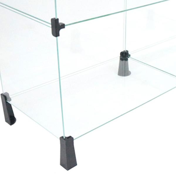 Balcão de Vidro com Porta Bijuteria - C/ Conectivo Preto - MOD.50 - 3,00 x 1,10 x 0,40m - LM Balcões Imagem de Balcão de Vidro com Porta Bijuteria - C/ Conectivo Preto - MOD.50 - 3,00 x 1,10 x 0,40m