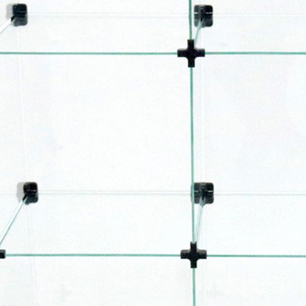 Balcão de Vidro com Porta Bijuteria - C/ Conectivo Preto - MOD.50 - 3,00 x 1,10 x 0,40m - LM Balcões Imagem de Balcão de Vidro com Porta Bijuteria - C/ Conectivo Preto - MOD.50 - 3,00 x 1,10 x 0,40m