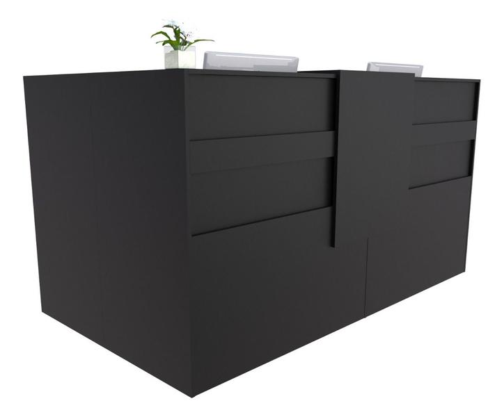 Imagem de Balcão em L Recepção Caixa 178cm Preto - Linha Premium - 1.1